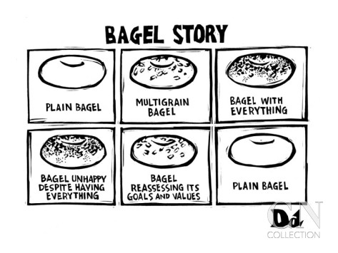 drew-dernavich-bagel-story-an-allegory-about-life-1-plain-bagel-2-multigrain-bagel-3-new-yorker-cartoon